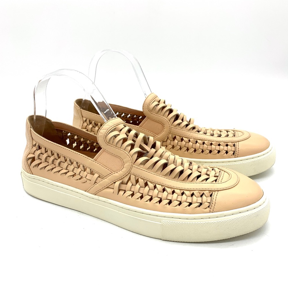 Tory Burch Huarache Blush Beige Woven Sneakers